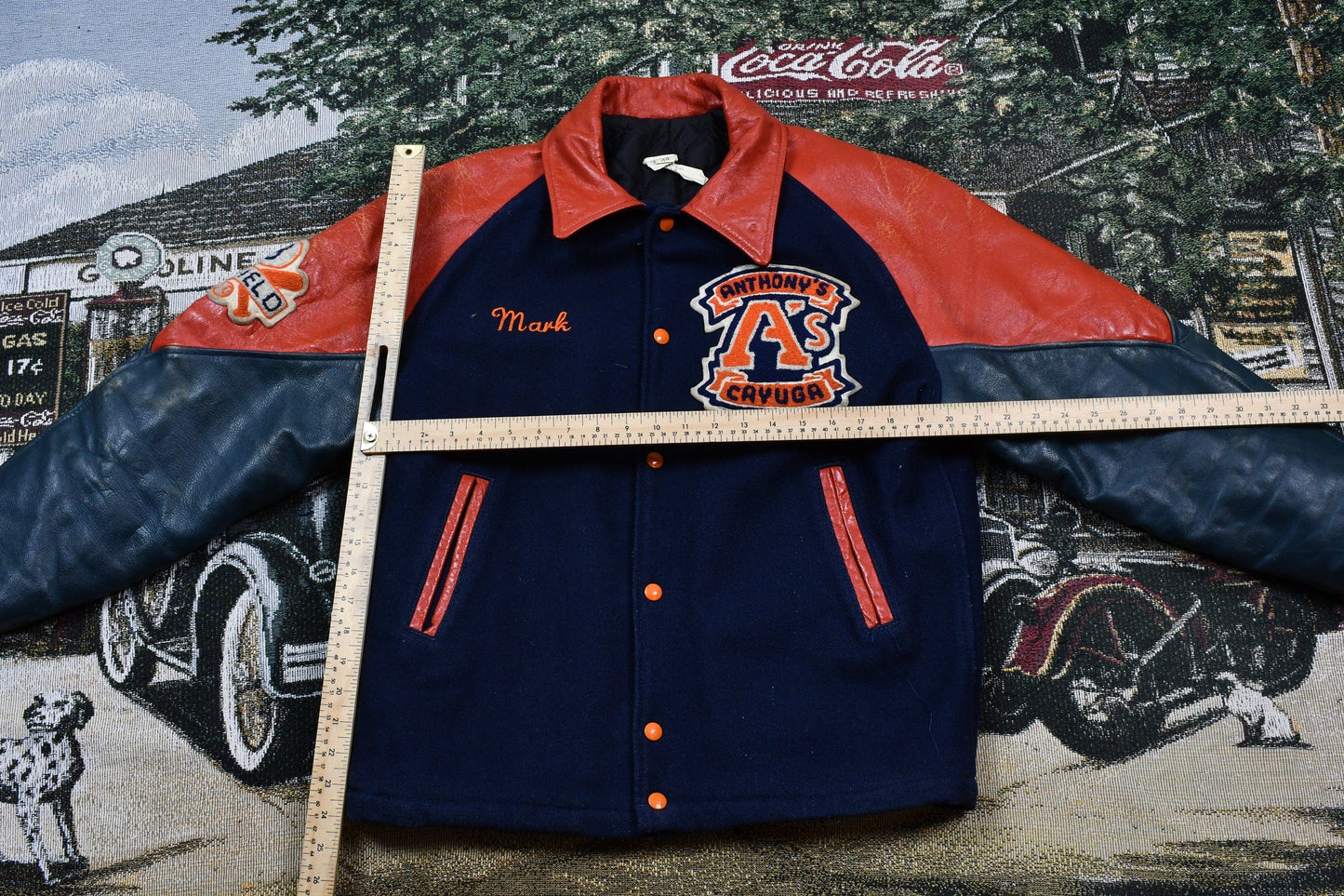 Vintage 1980s Anthony's Cayuga Leather Varsity Baseball Jacket Men's M from propervintagecanada