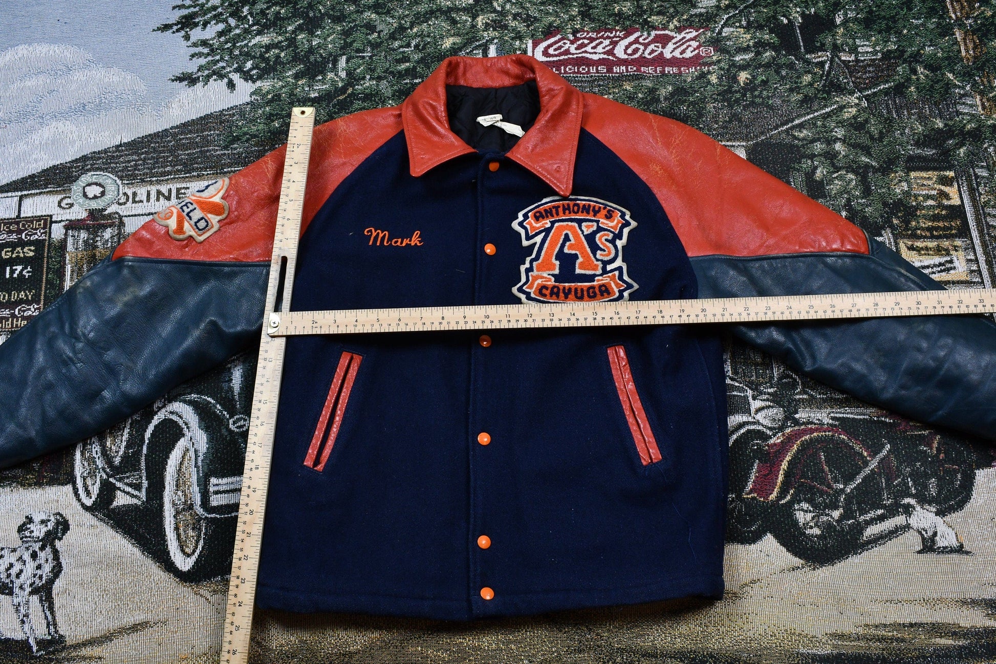 Vintage 1980s Anthony's Cayuga Leather Varsity Baseball Jacket Men's M from propervintagecanada