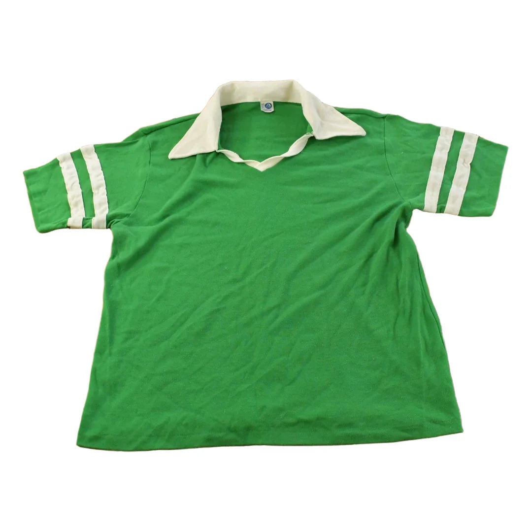Vintage 1980s Artex Blank Green Pullover Polo Shirt Men's M from propervintagecanada
