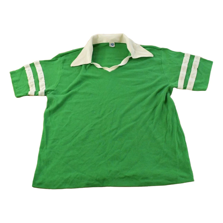 Vintage 1980s Artex Blank Green Pullover Polo Shirt Men's M from propervintagecanada