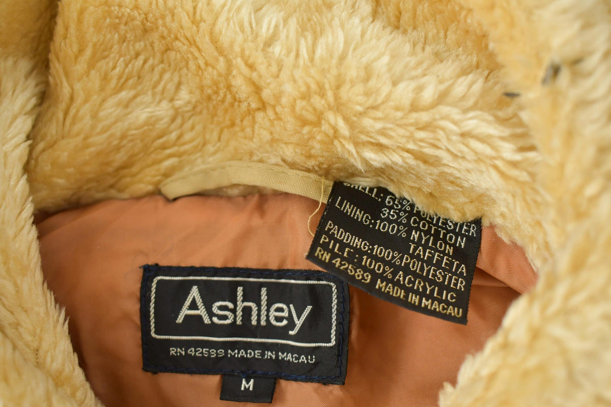Vintage 1980s Ashley Beige Fur Collar Light Weight Jacket from propervintagecanada