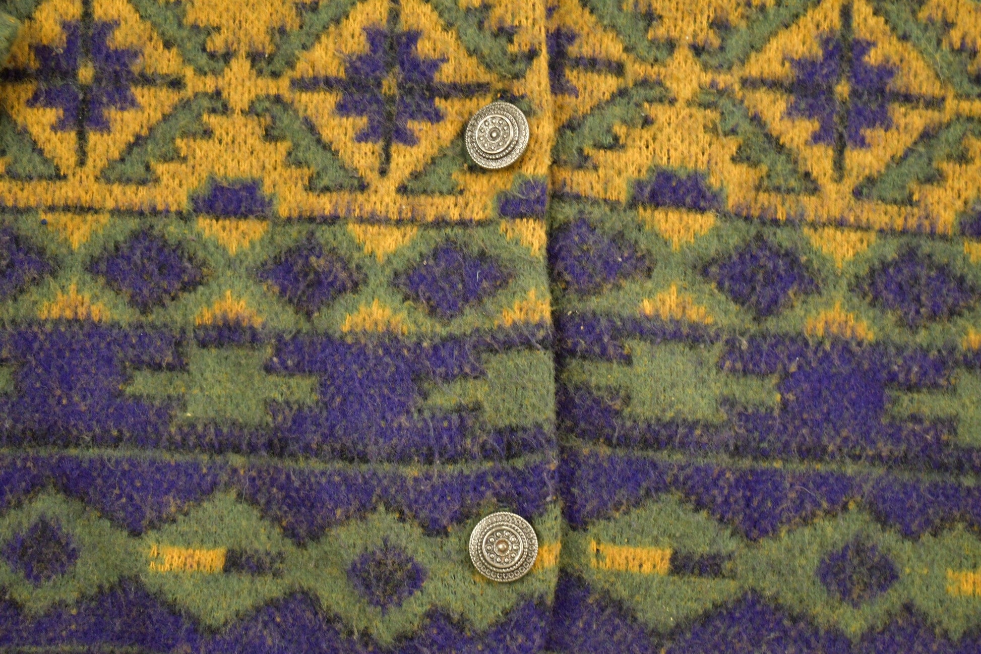 Vintage 1980s Ashly Brent Knitted Cardigan / Vintage 80s Cardigan / Pattern Sweater / Outdoorsman / Winter / Abstract Design from propervintagecanada
