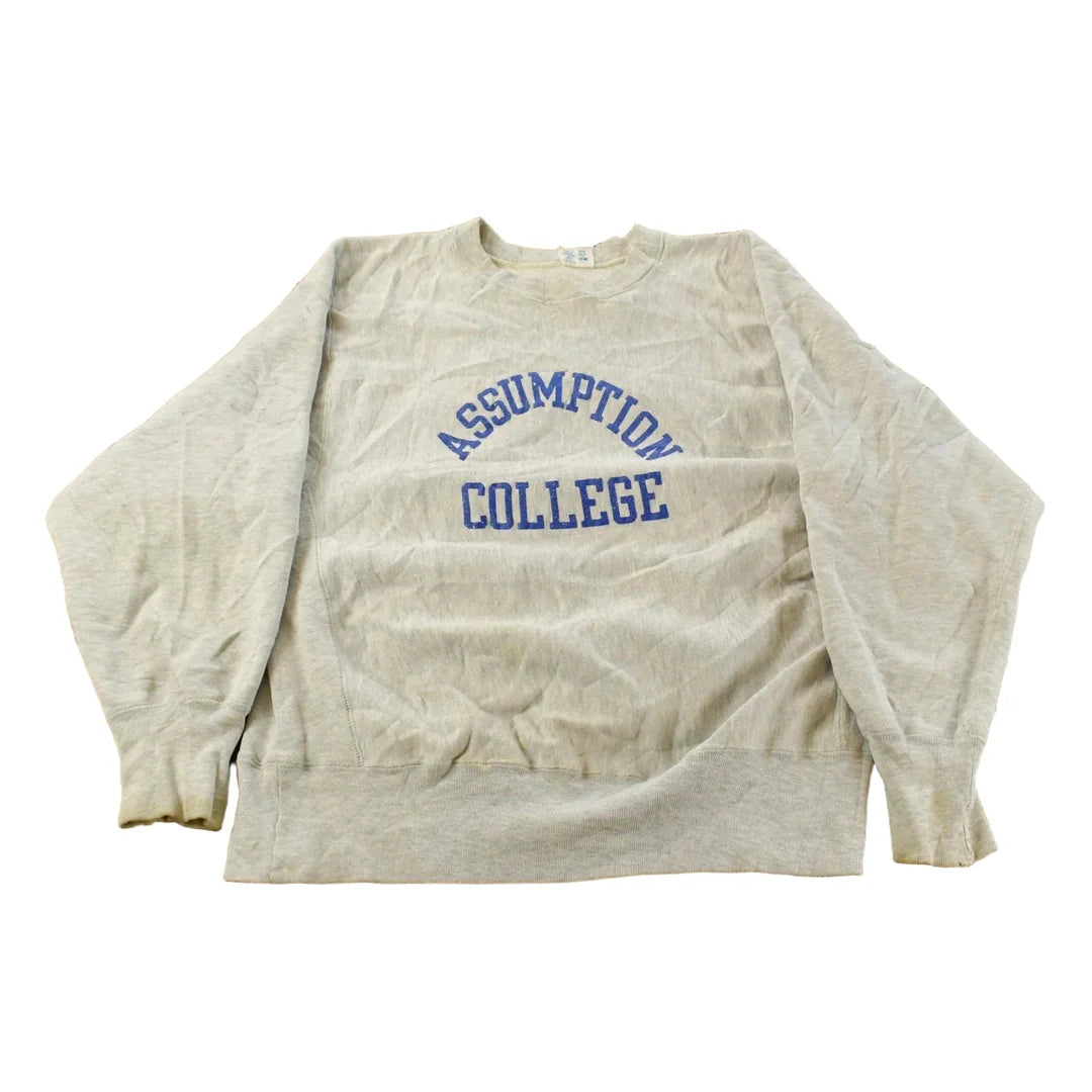 Vintage 1980s Assumption College Champion Reverse Weave Crewneck Sweatshirt Men's M from propervintagecanada