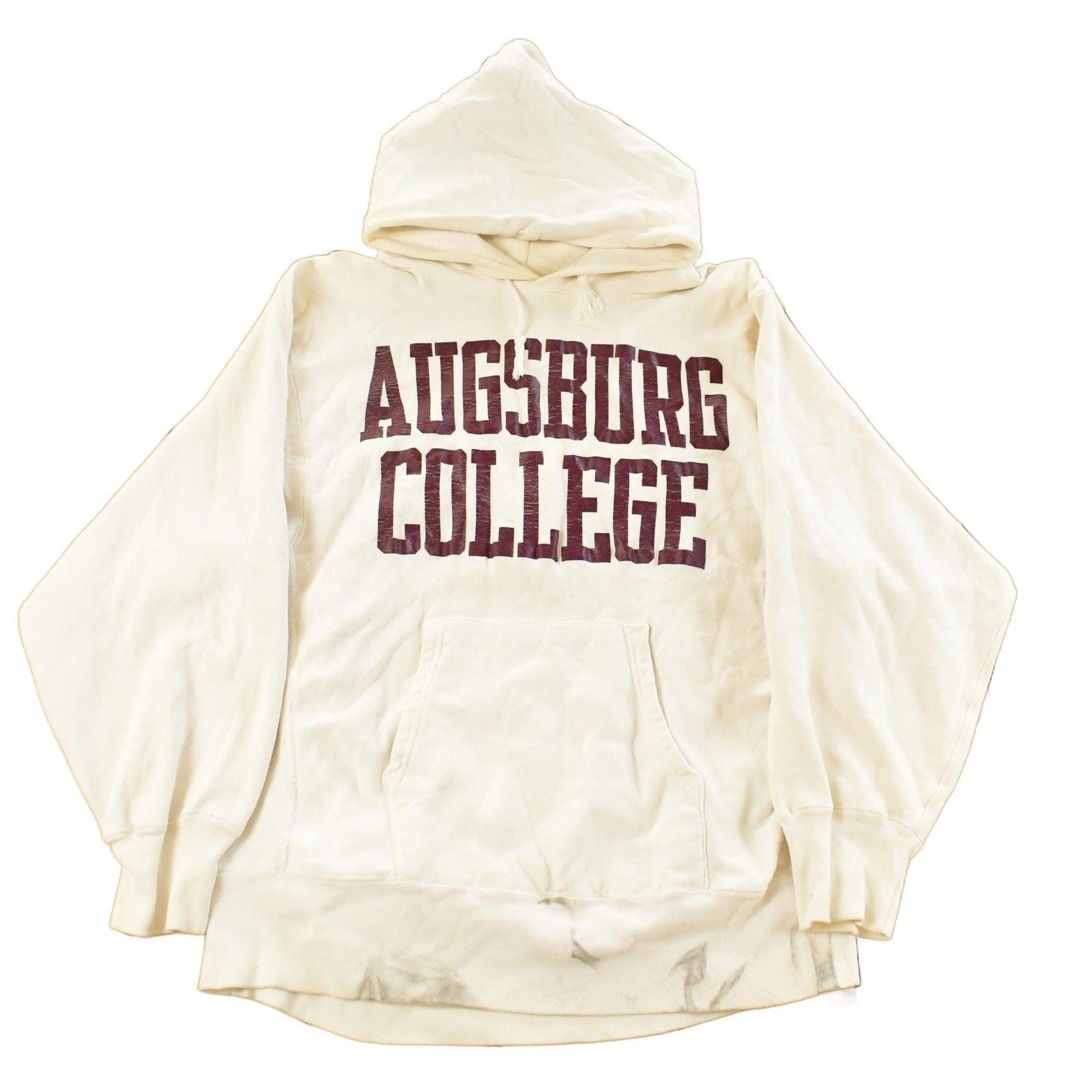Vintage 1980s Augsburg College Champion Reverse Weave Warmup Hoodie Men's L from propervintagecanada