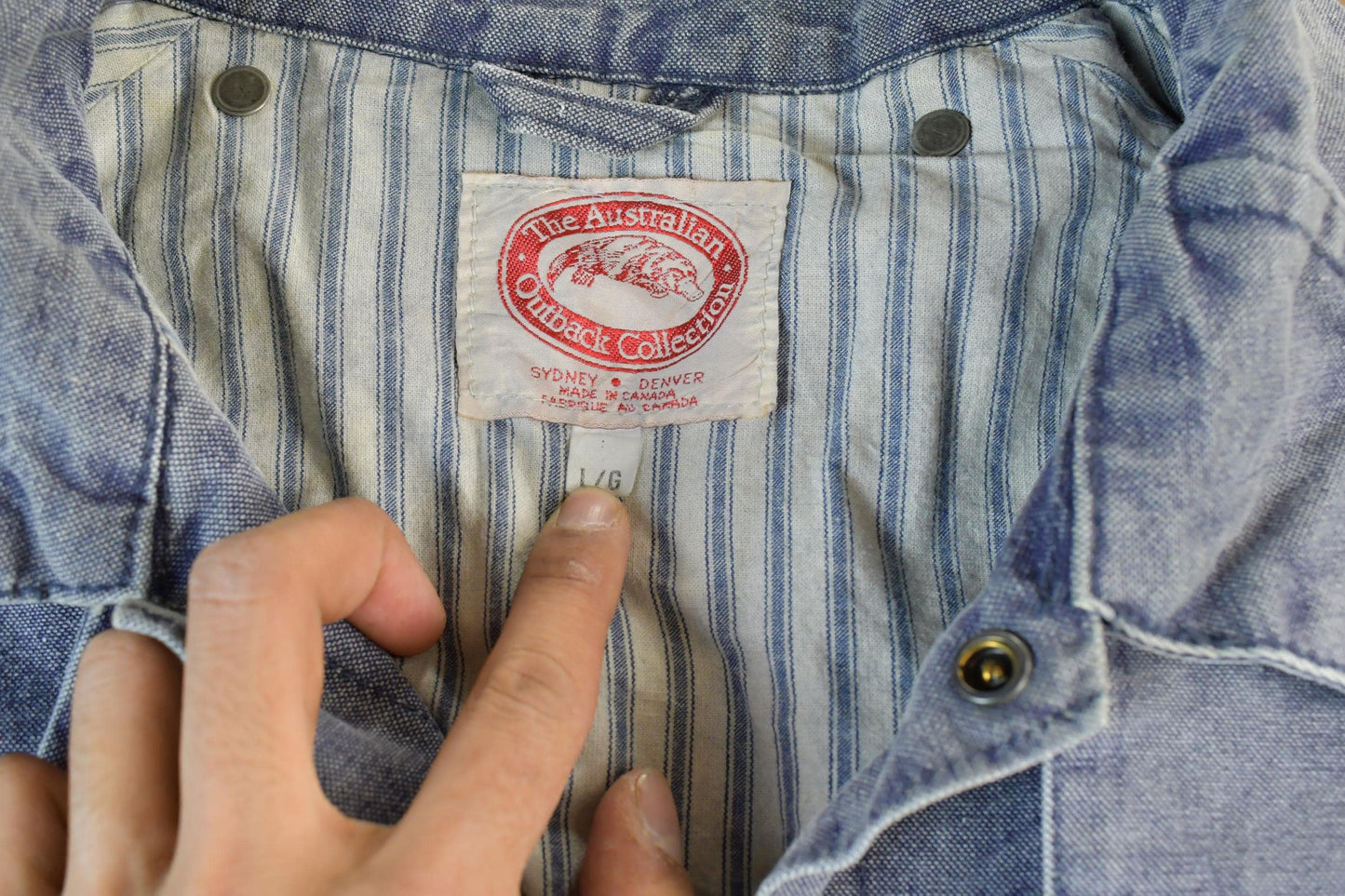 Vintage 1980s Australian Outback Denim Duster Jacket Men's Large from propervintagecanada