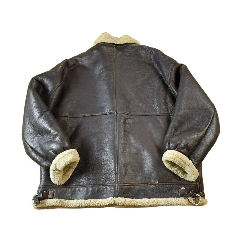 Vintage 1980s Authentic B3 Style Shearling Jacket Made In USA from propervintagecanada