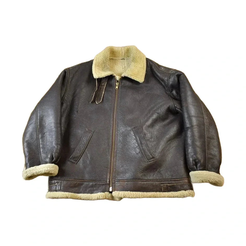 Vintage 1980s Authentic B3 Style Shearling Jacket Made In USA from propervintagecanada