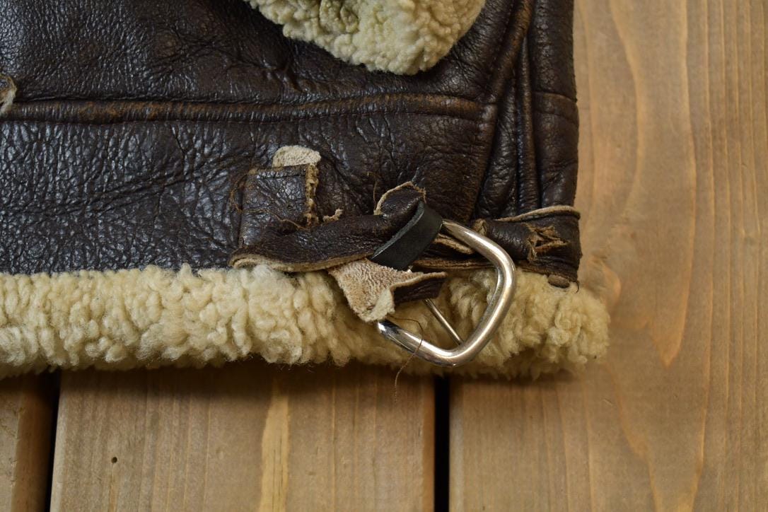 Vintage 1980s Authentic B3 Style Shearling Jacket Made In USA from propervintagecanada