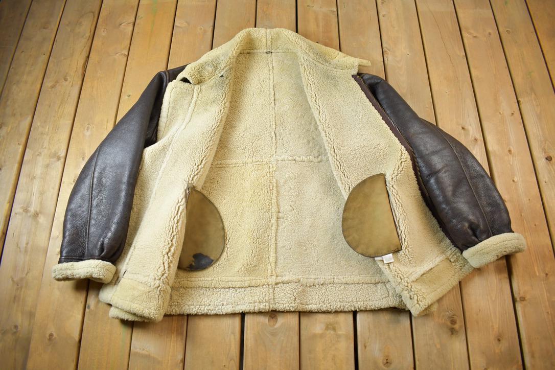 Vintage 1980s Authentic B3 Style Shearling Jacket Made In USA from propervintagecanada