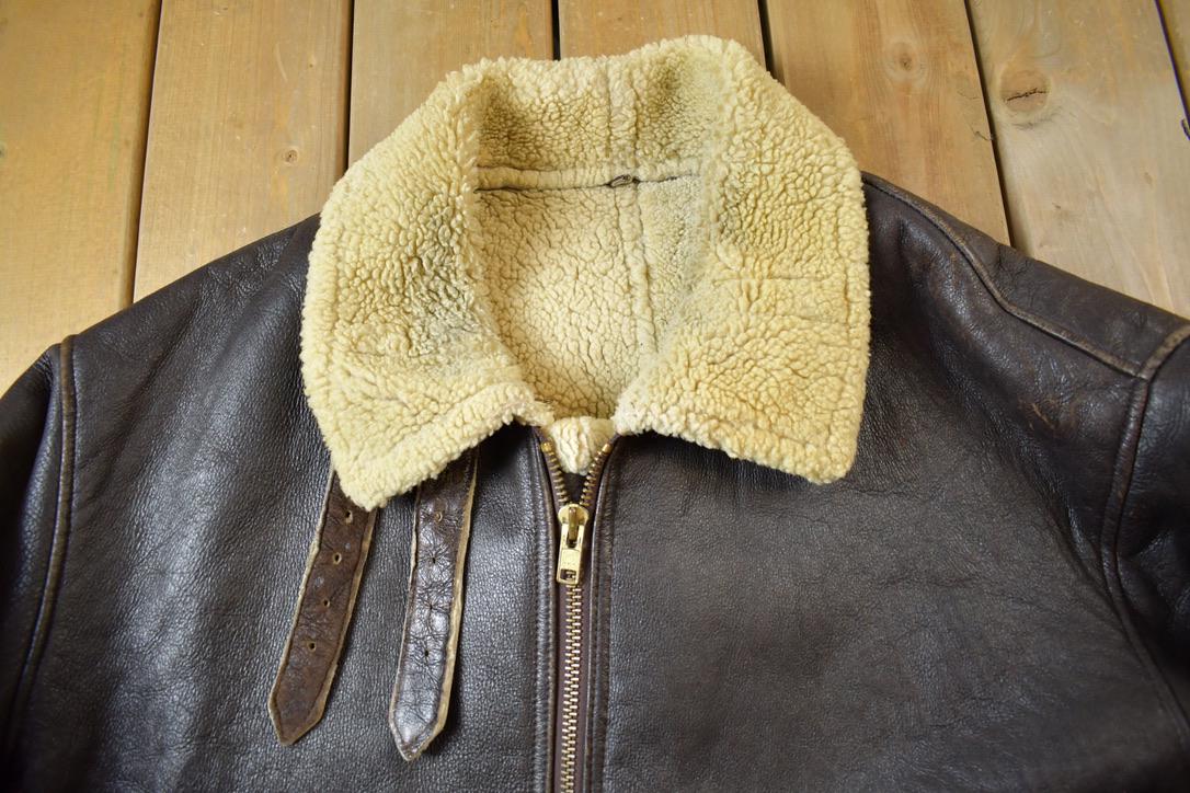 Vintage 1980s Authentic B3 Style Shearling Jacket Made In USA from propervintagecanada