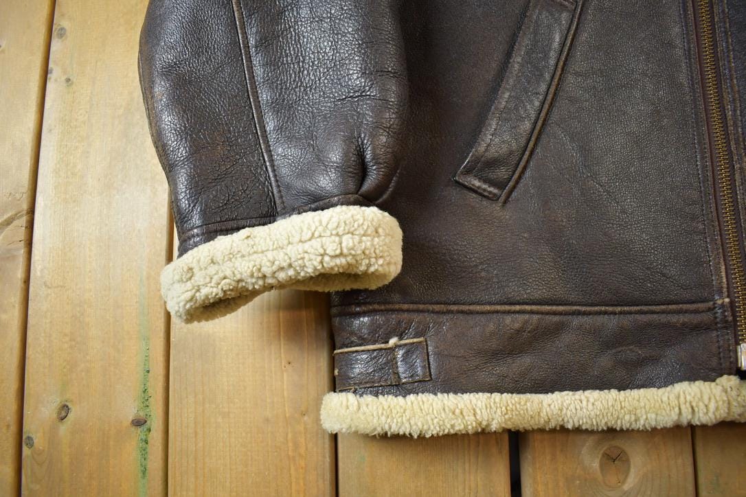 Vintage 1980s Authentic B3 Style Shearling Jacket Made In USA from propervintagecanada