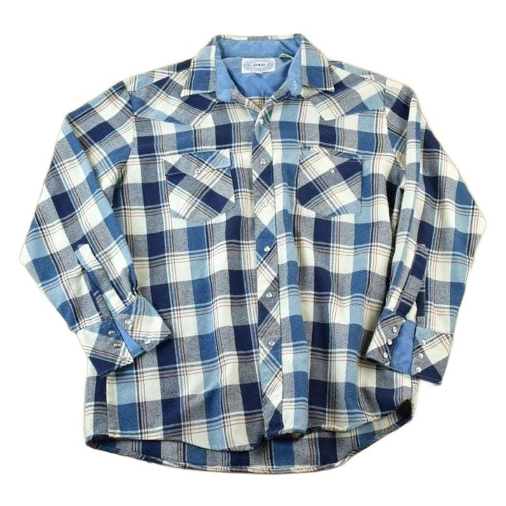 Vintage 1980s Authentic Western wear Lined Button Up Western Style Shirt Men's Large