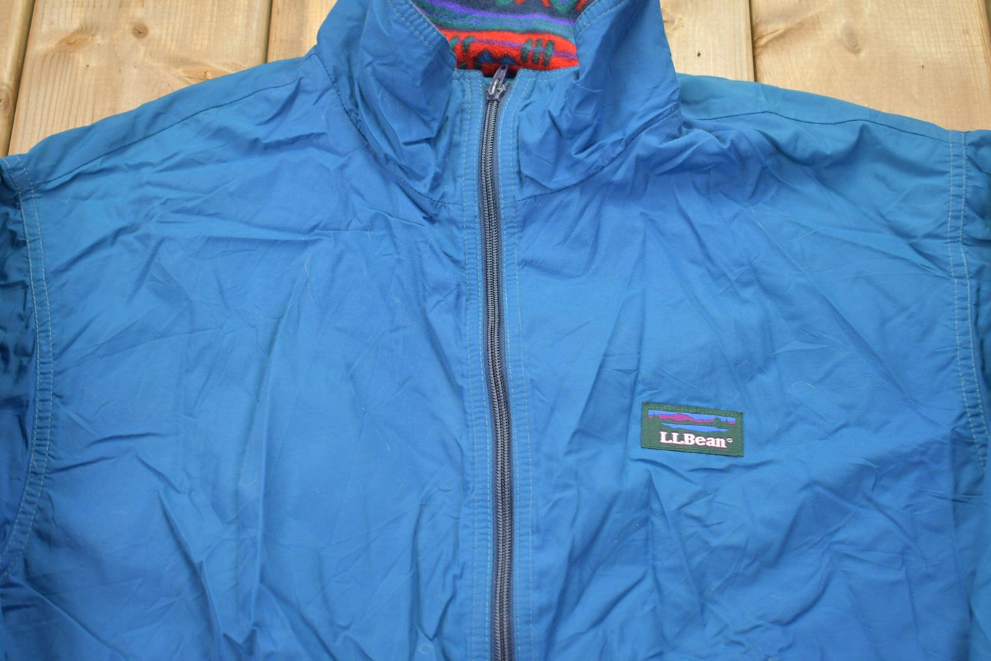 Vintage 1980s Aztec Fleece Zip Up Jacket Men's Large from propervintagecanada