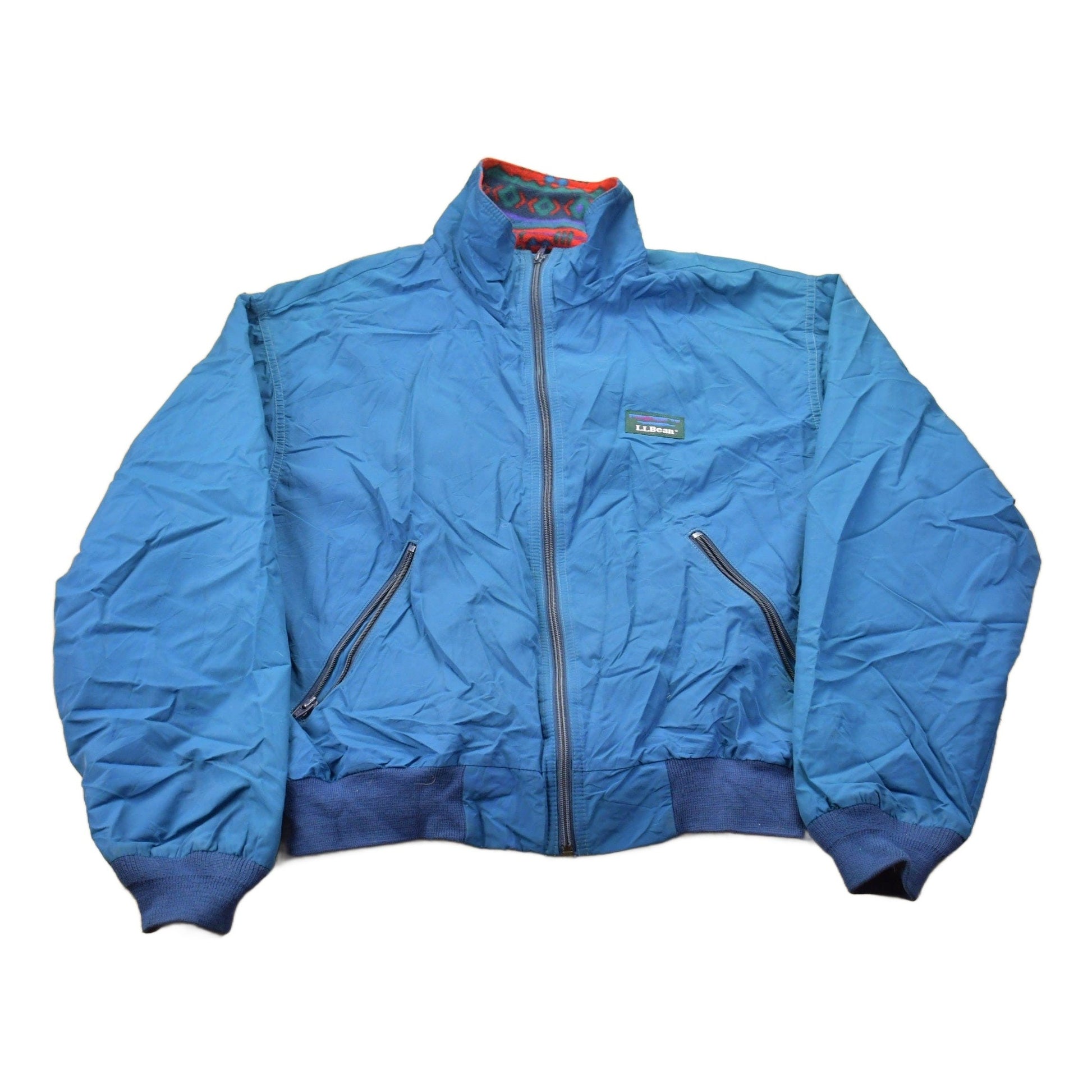 Vintage 1980s Aztec Fleece Zip Up Jacket Men's Large from propervintagecanada