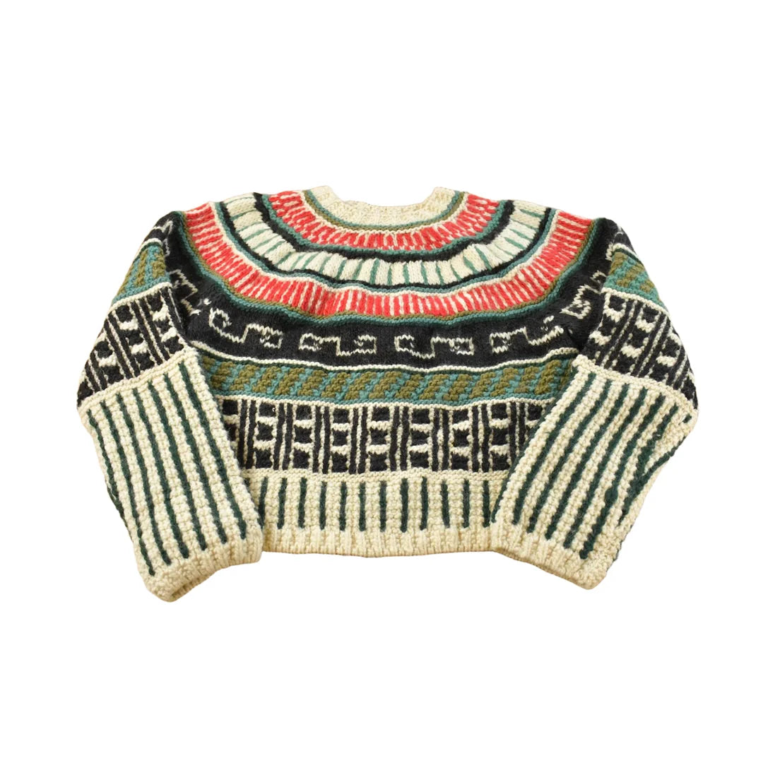 Vintage 1980s Aztec Knit Wool Sweater Women's Large from propervintagecanada