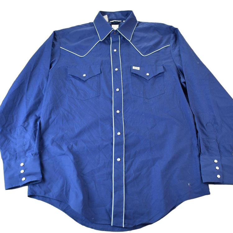 Vintage 1980s Barb Western Wear Long Tail Button Up Shirt Men's Large from propervintagecanada