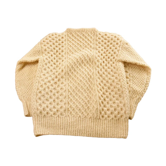 Vintage 1980s Barney Woolen Mills Ireland Fisherman Ribbed Wool Hand Knit Sweater Men's S from propervintagecanada
