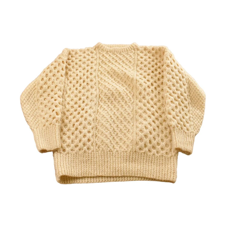 Vintage 1980s Barney Woolen Mills Ireland Fisherman Ribbed Wool Hand Knit Sweater Men's S from propervintagecanada