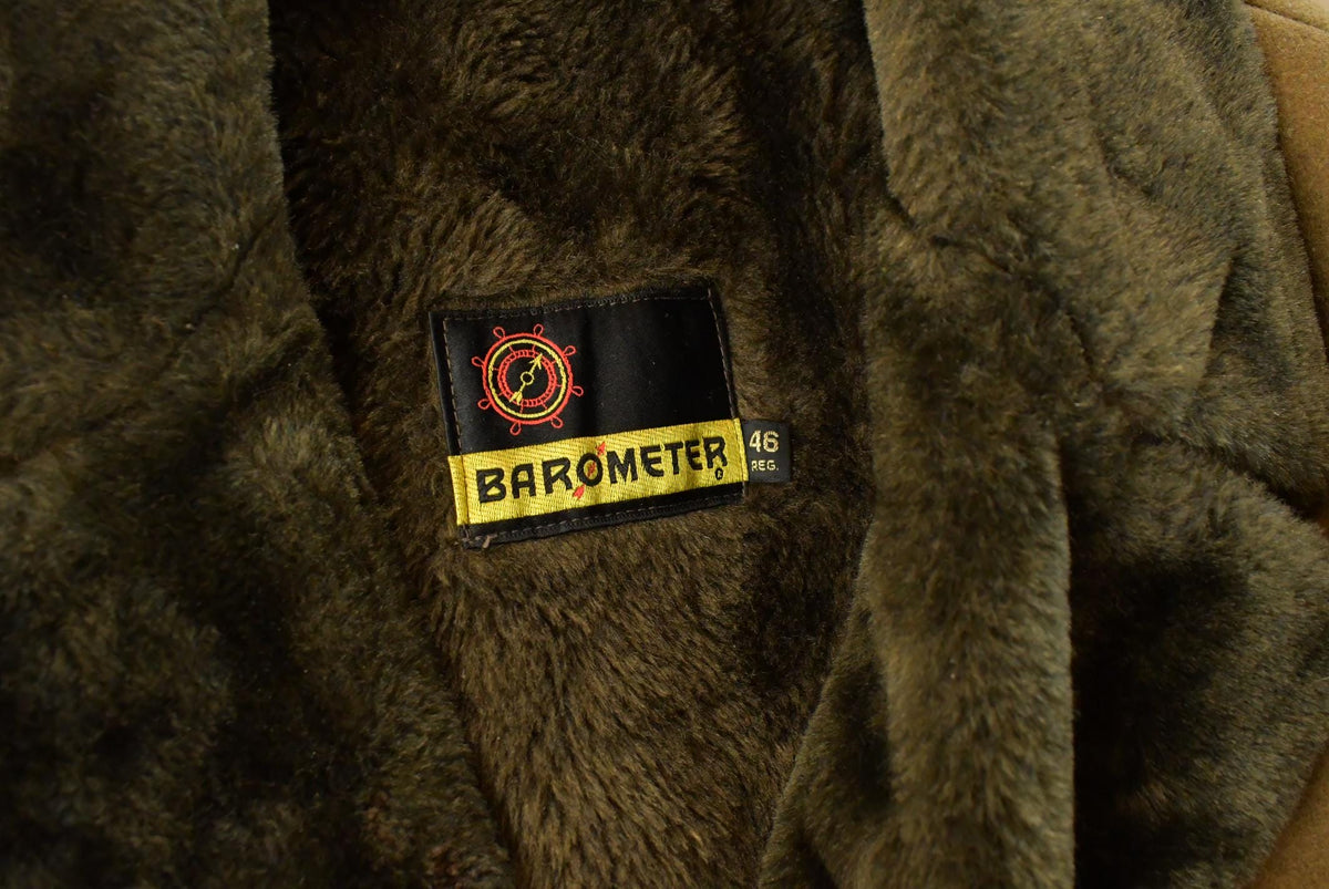 Vintage 1980s Barometer Faux Fur Collar Wool Coat Men's 46 from propervintagecanada