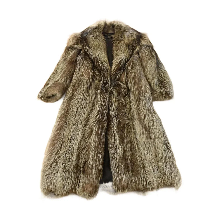 Vintage 1980s Barry Mamot Cherry Hill Silver Fox Fur Coat Adult Medium Men's Medium from propervintagecanada