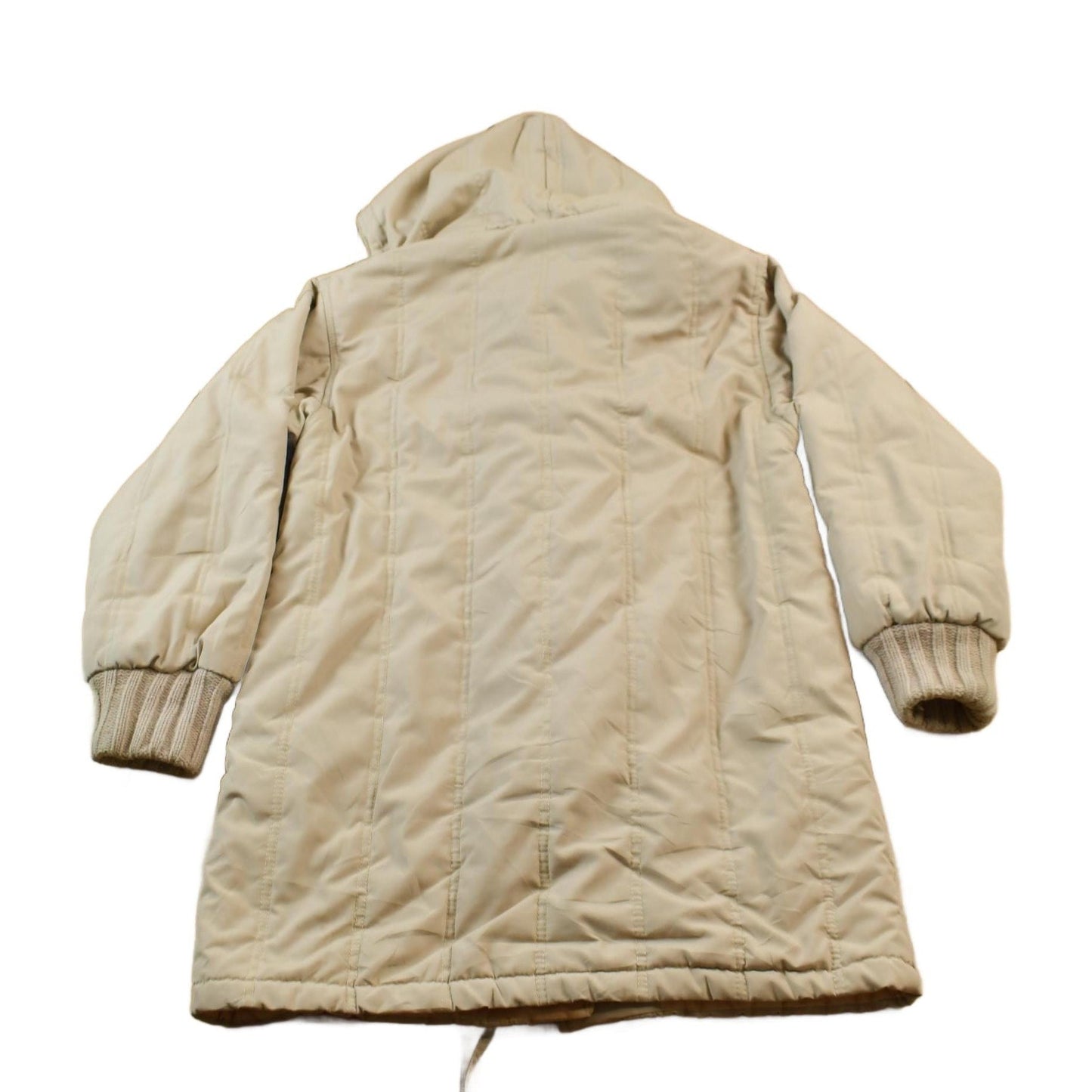 Vintage 1980s Beige Winter Parka Jacket Men's S from propervintagecanada
