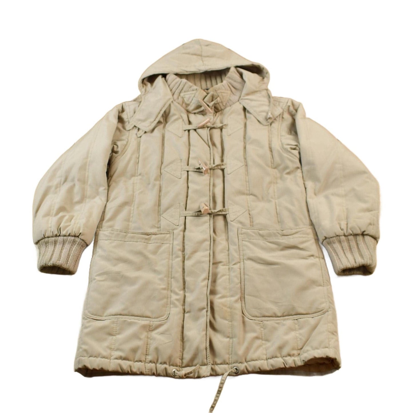 Vintage 1980s Beige Winter Parka Jacket Men's S from propervintagecanada