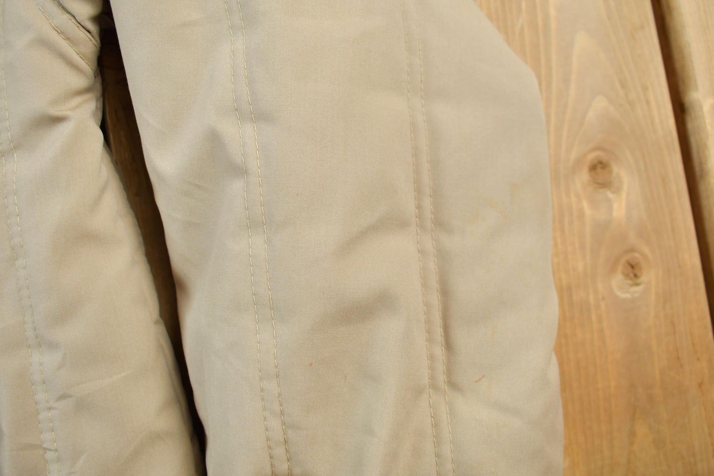 Vintage 1980s Beige Winter Parka Jacket Men's S from propervintagecanada