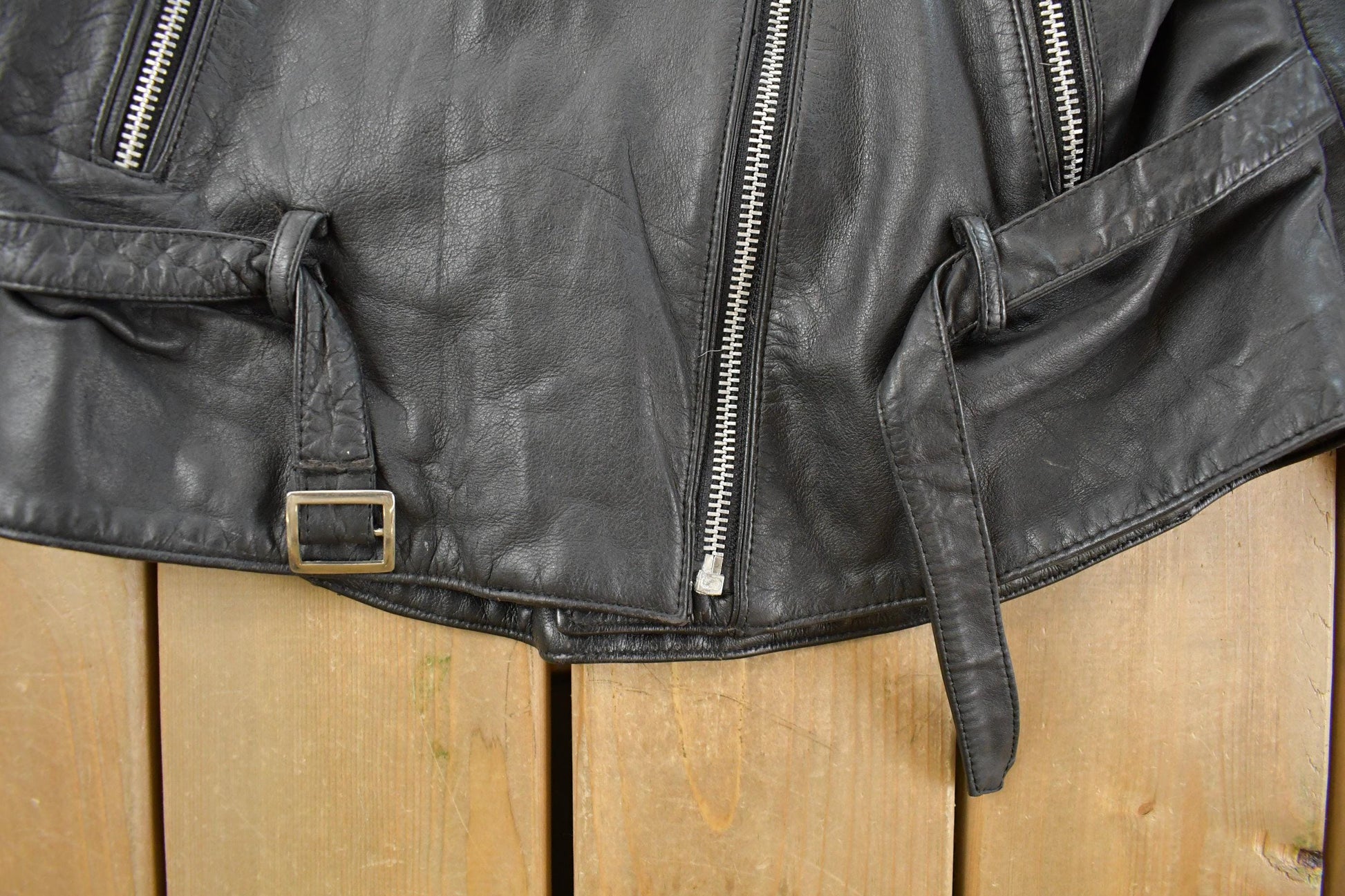 Vintage 1980s Berman's The Leather Experts Biker Leather Jacket Women's Small from propervintagecanada