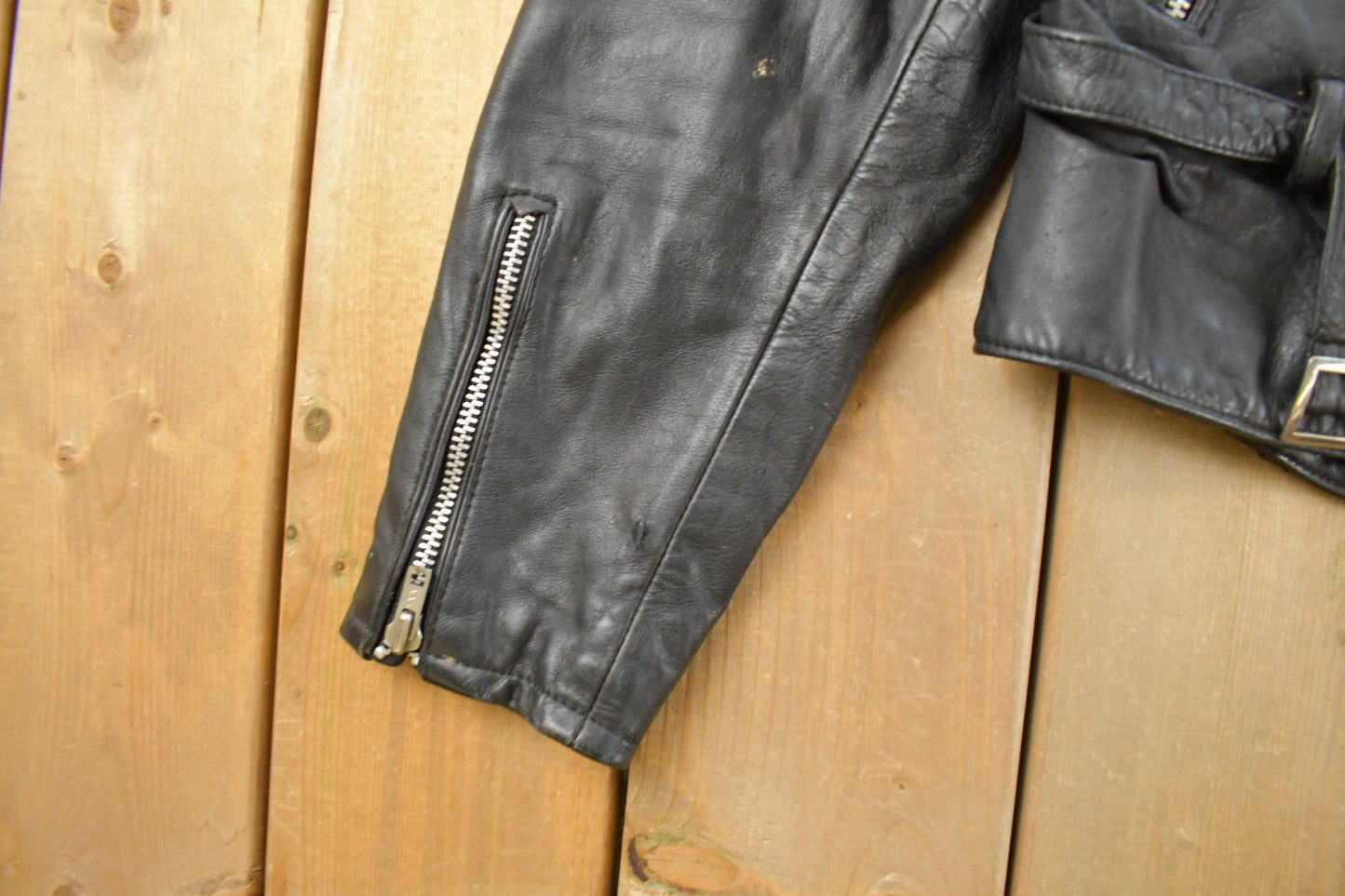 Vintage 1980s Berman's The Leather Experts Biker Leather Jacket Women's Small from propervintagecanada