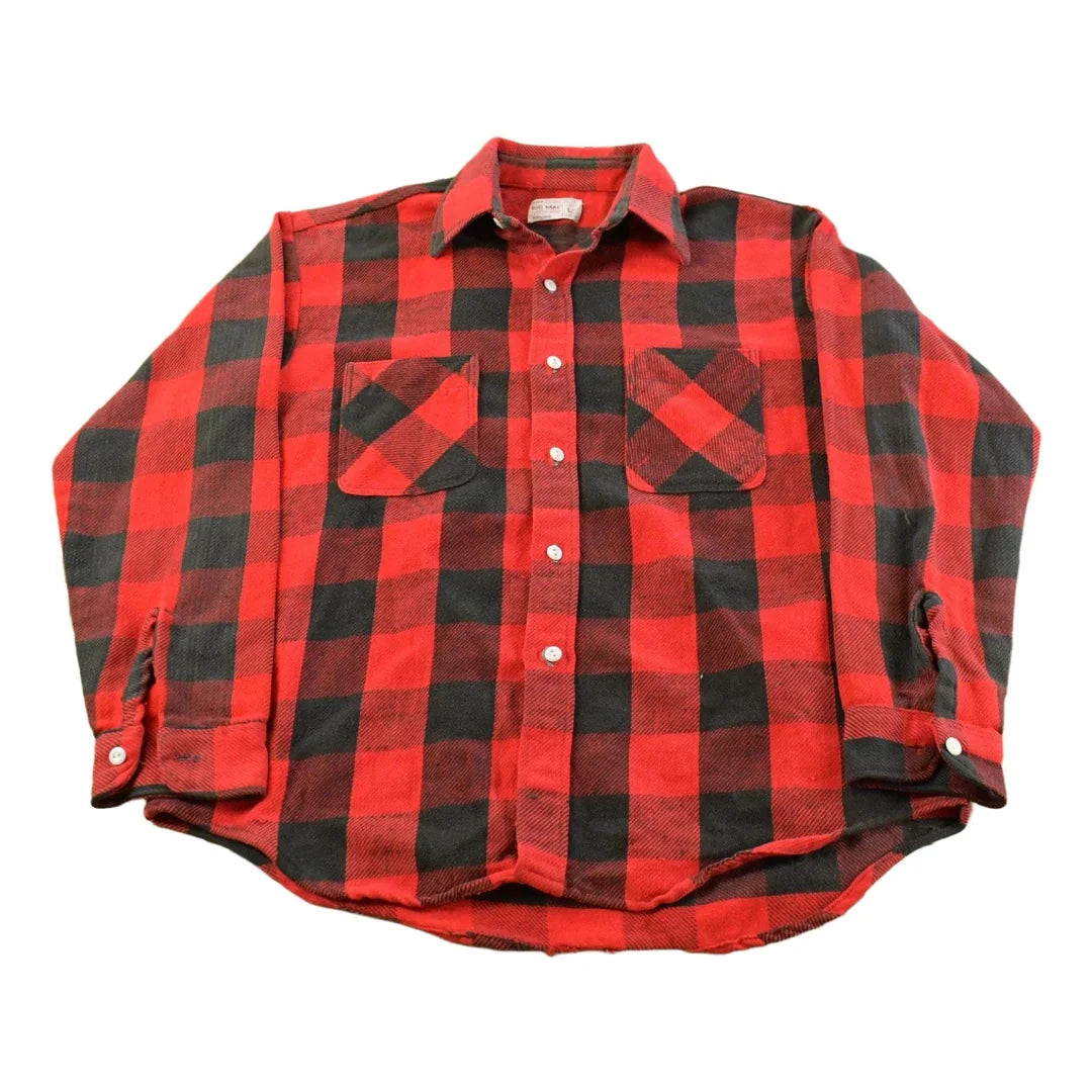Vintage 1980s Big Mac JC Penney Buffalo Plaid Button Up Shirt Men's L from propervintagecanada