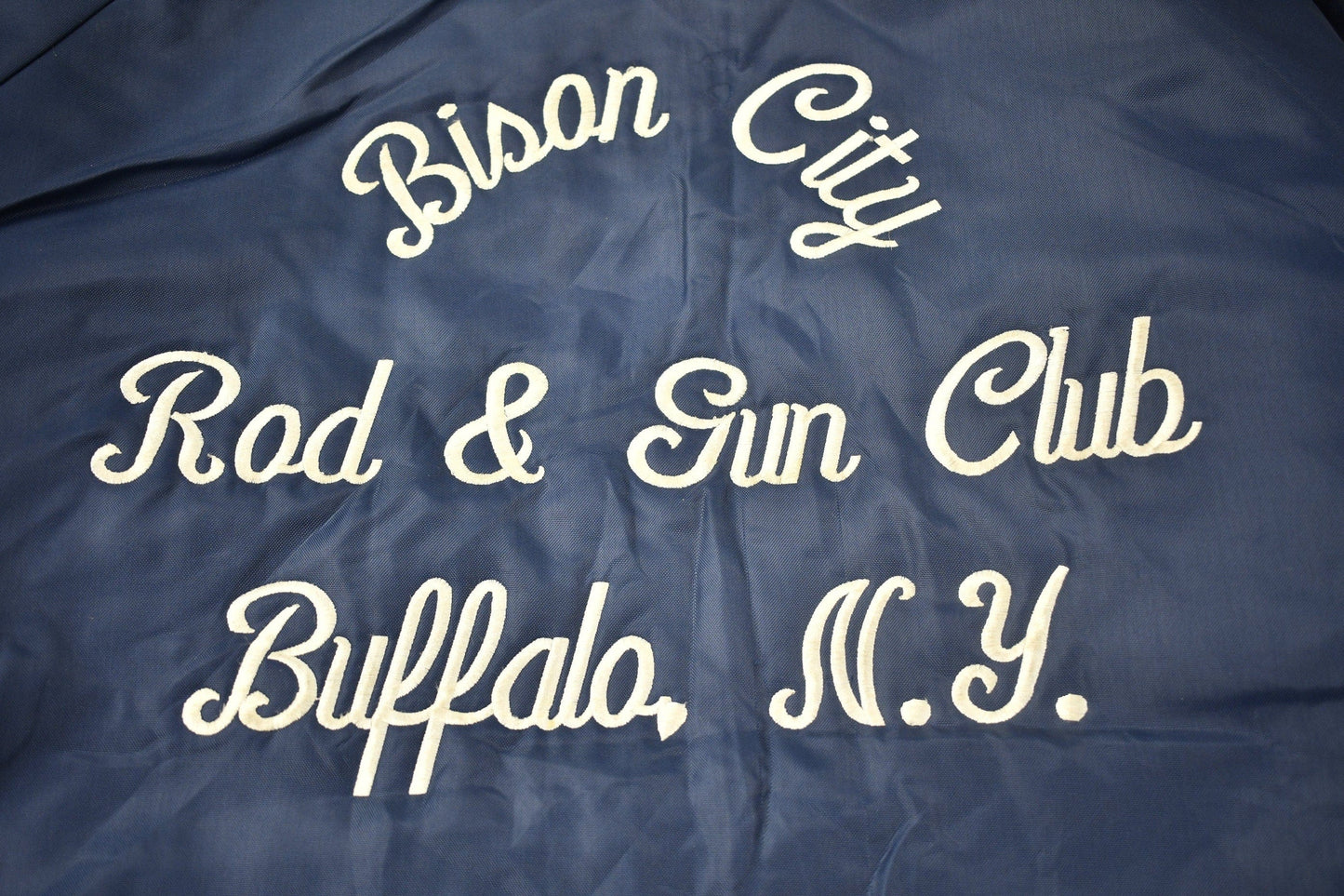 Vintage 1980s Bison City Rod & Gun Club Buffalo NY Satin Jacket Men's 2XL from propervintagecanada