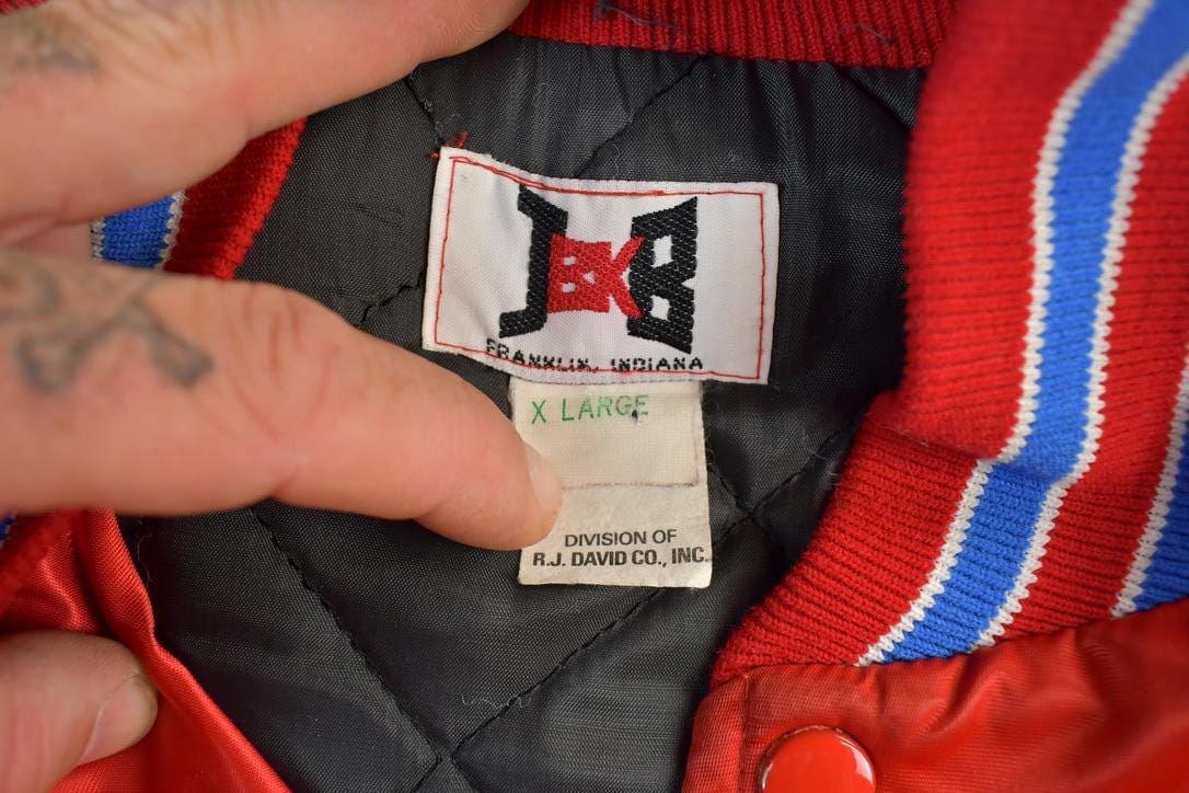 Vintage 1980s BK JB Baltimore Orioles Satin Snap Button MLB Baseball Jacket Men's XL from propervintagecanada