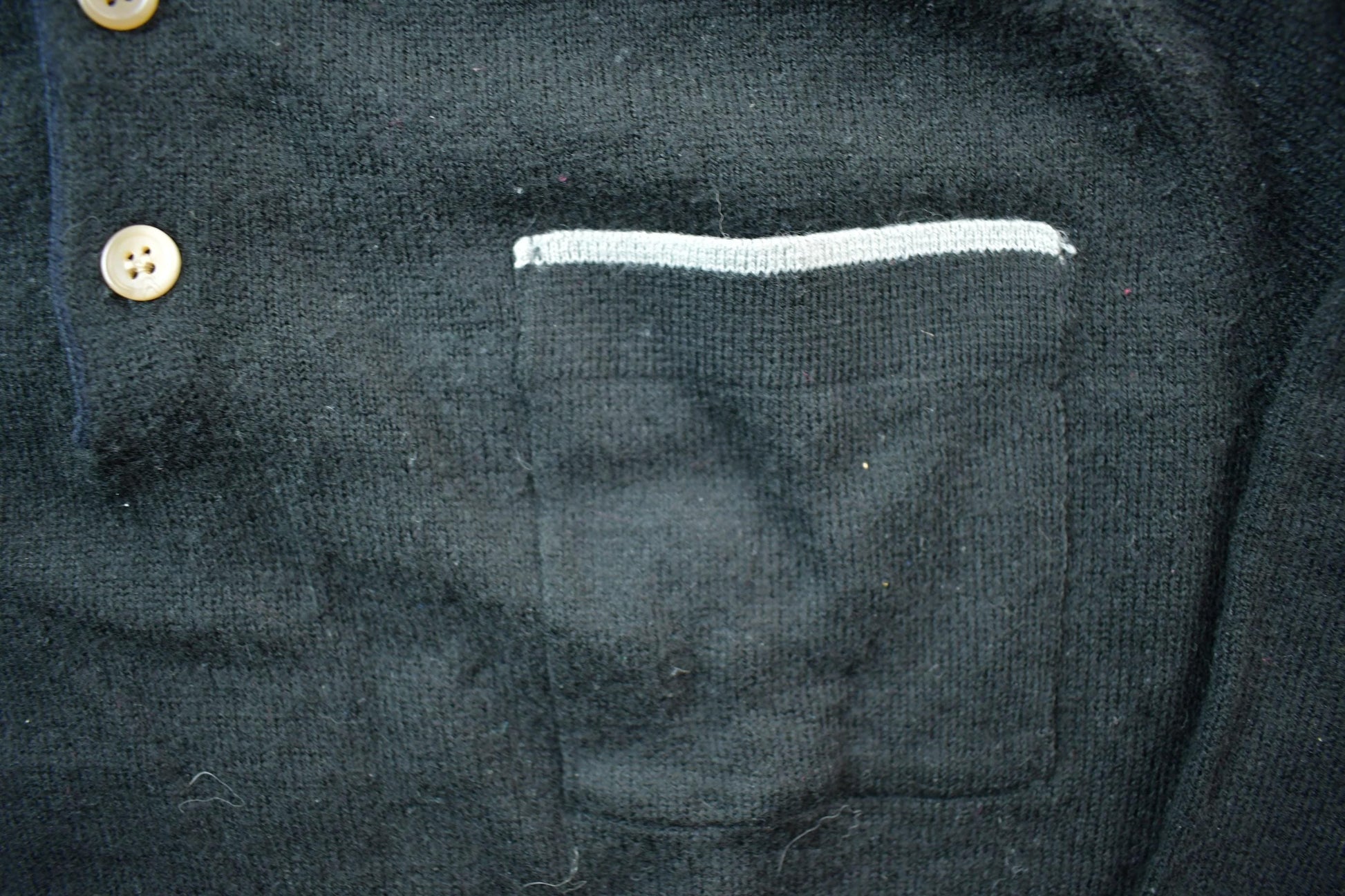 Vintage 1980s Black 3 Button Striped Pocket Collared Shirt Men's Small from propervintagecanada