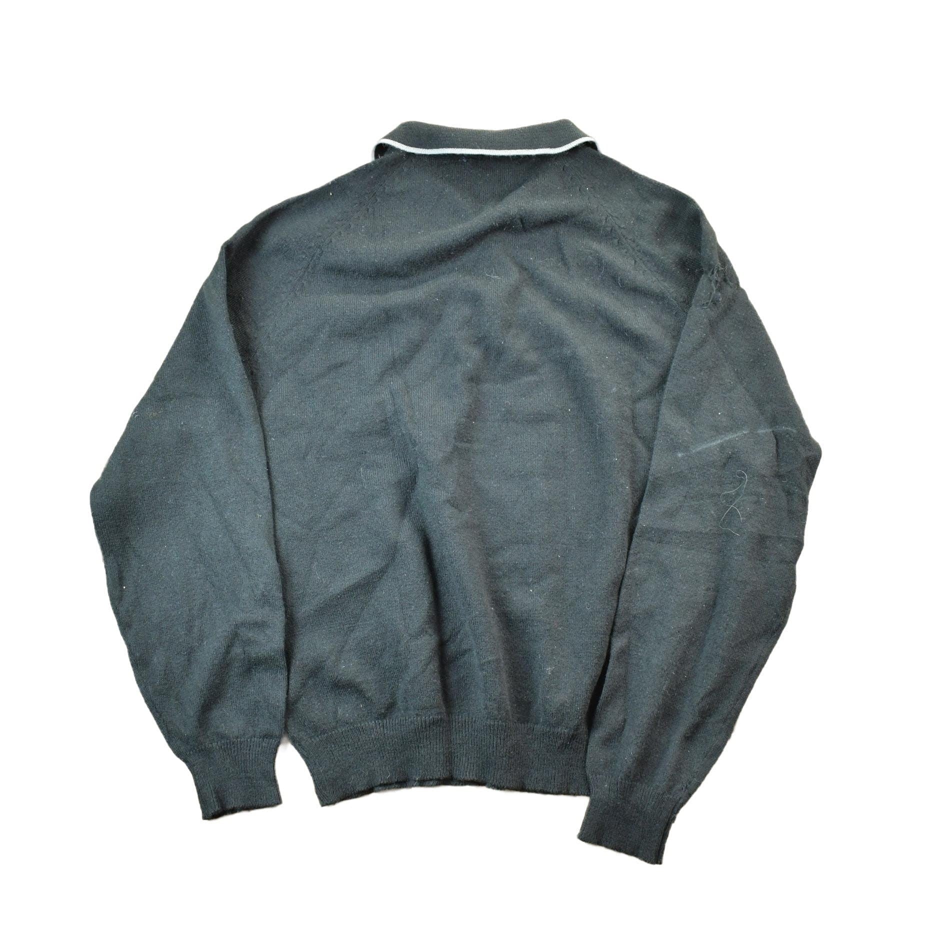 Vintage 1980s Black 3 Button Striped Pocket Collared Shirt Men's Small from propervintagecanada