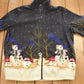 Vintage 1980s Blair All Over Print Snowman Fleece Sweater Men's Large from propervintagecanada
