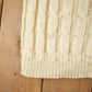 Vintage 1980s Blank 100% Wool Cable Knit Cardigan Sweater Men's Large from propervintagecanada