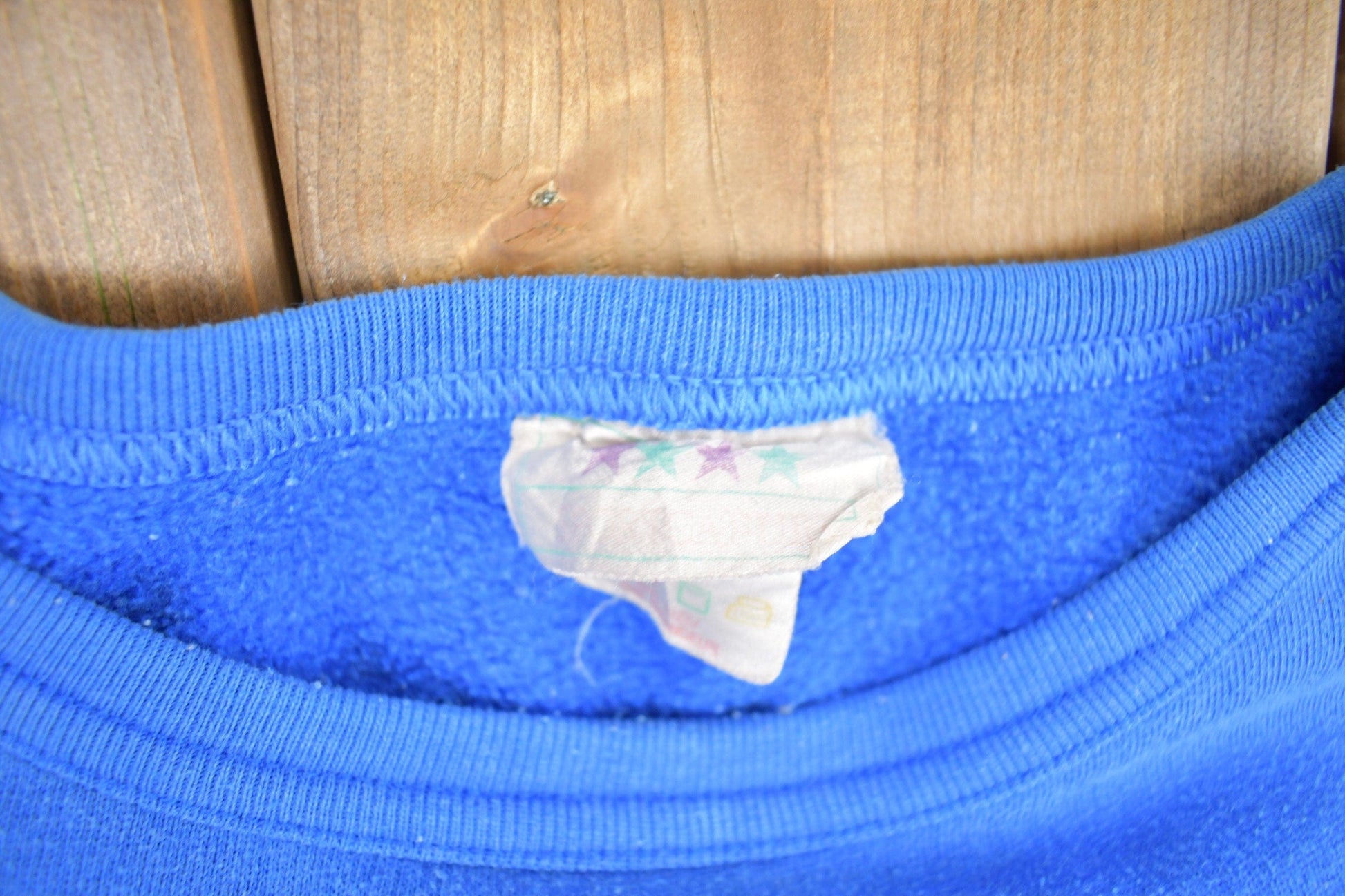 Vintage 1980s Blank Blue Crewneck Sweatshirt Men's Large from propervintagecanada
