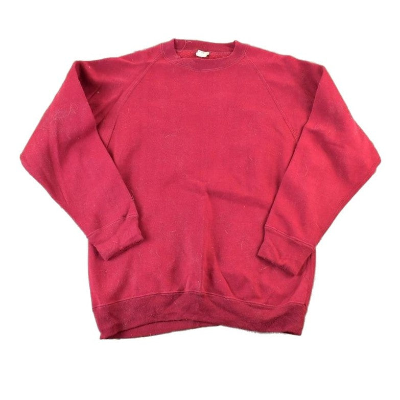 Vintage 1980s Blank Burgundy Crew Neck Sweatshirt Men's Large from propervintagecanada