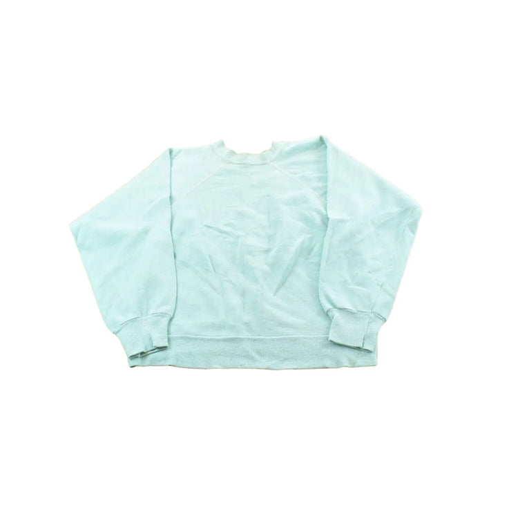 Vintage 1980s Blank Light Blue Raglan Crewneck Sweatshirt Mens S from propervintagecanada