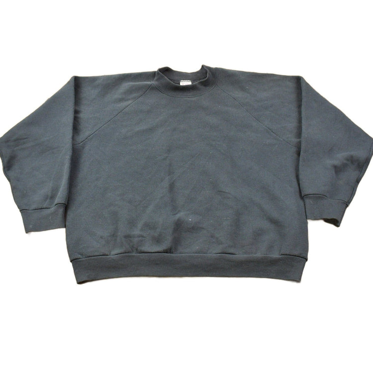 Vintage 1980s Blank Raglan Crewneck Sweatshirt Men's Large from propervintagecanada