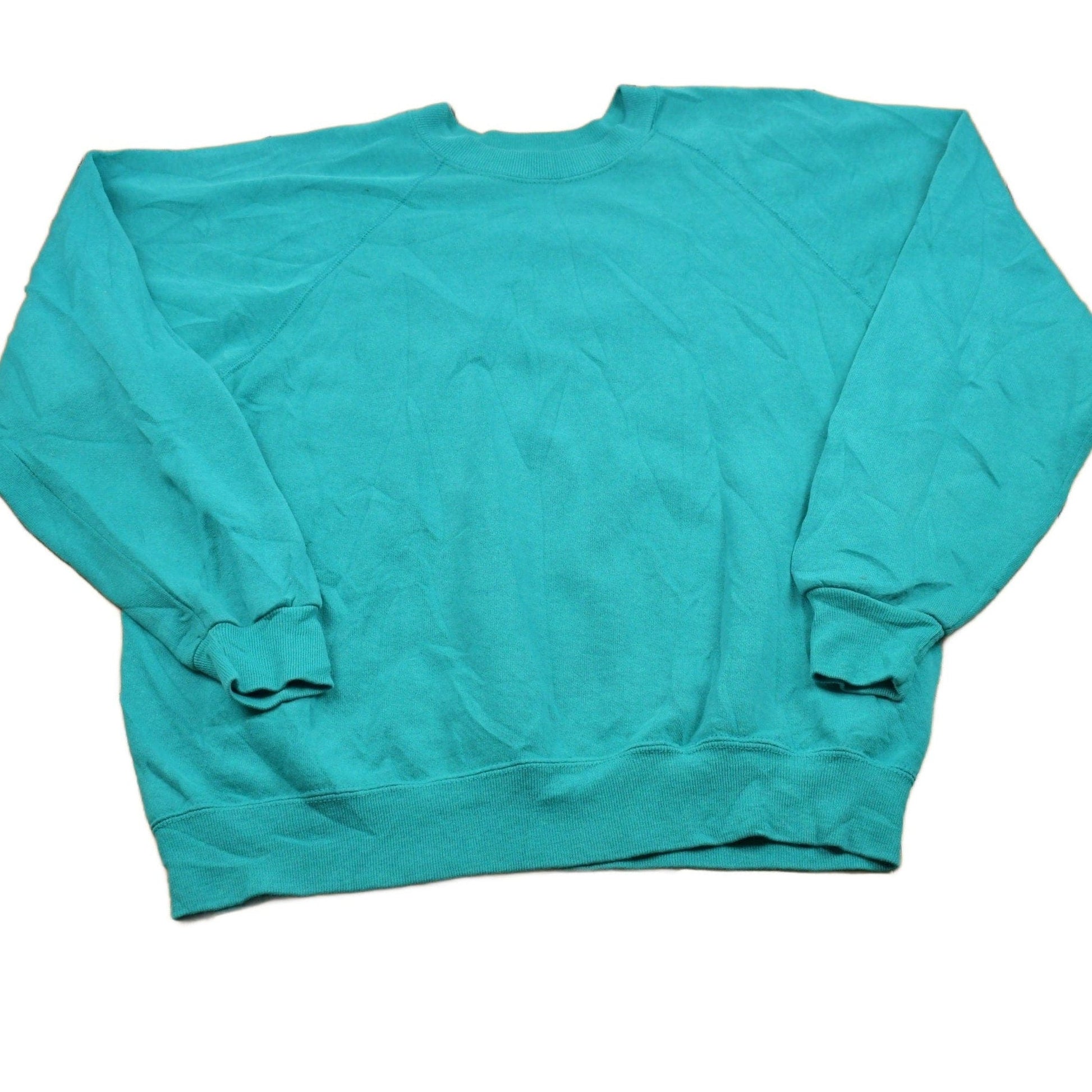 Vintage 1980s Blank Raglan Crewneck Sweatshirt Men's Large from propervintagecanada