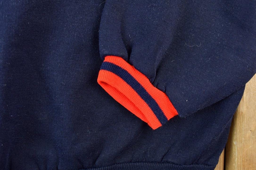 Vintage 1980s Blank Striped Collar Crewneck Sweatshirt Men's Small from propervintagecanada