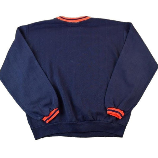 Vintage 1980s Blank Striped Collar Crewneck Sweatshirt Men's Small from propervintagecanada