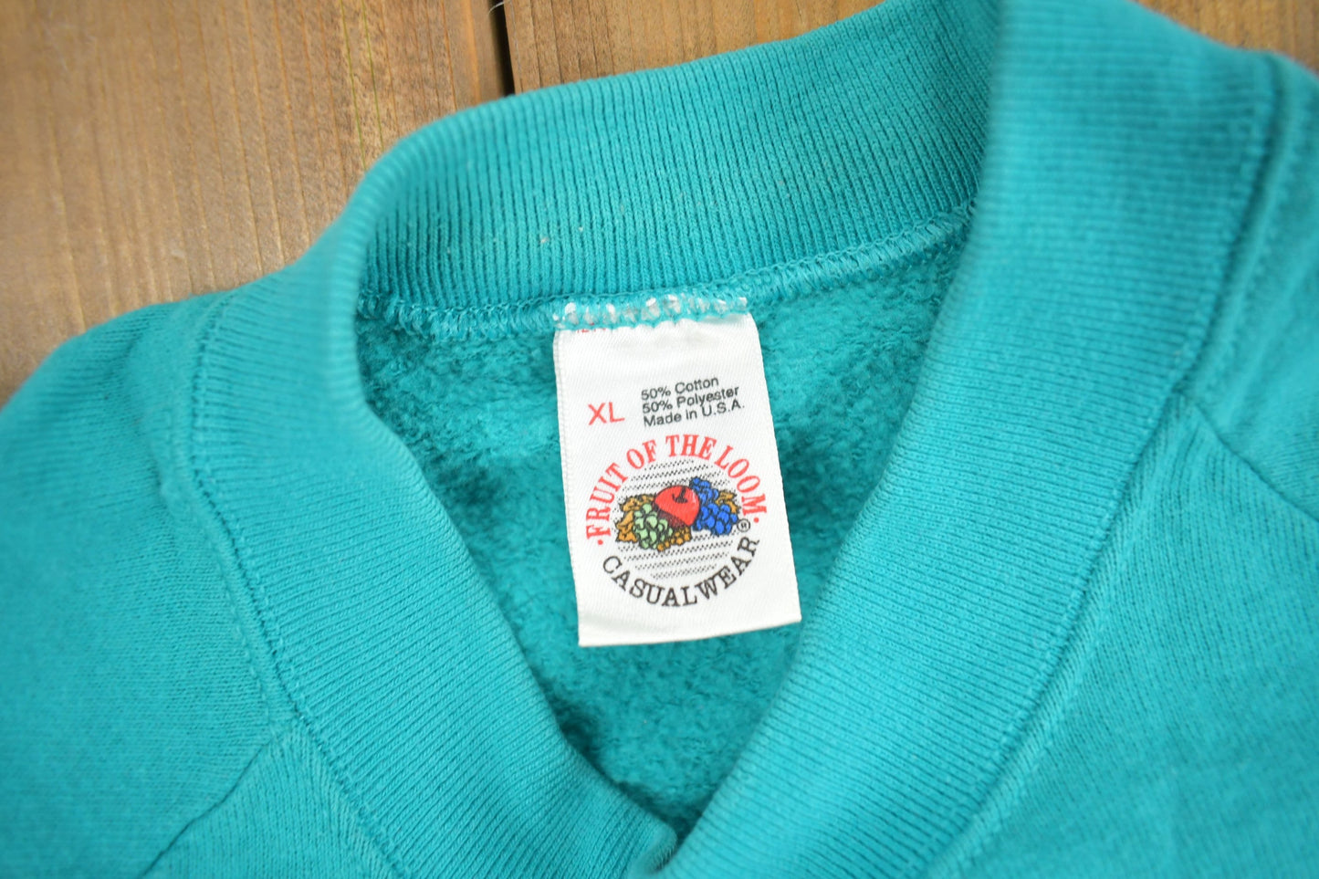 Vintage 1980s Blank Turquoise Crewneck Sweatshirt Men's Large from propervintagecanada