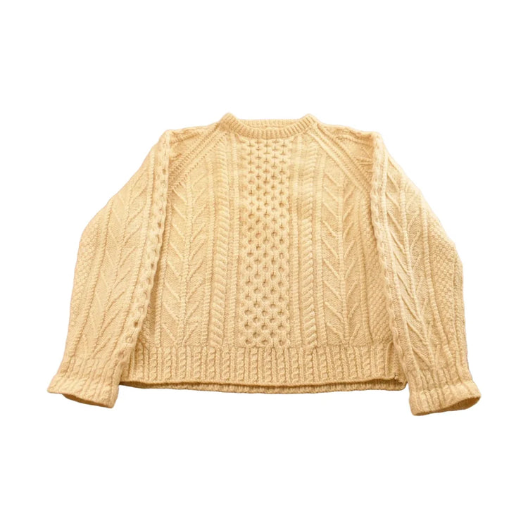 Vintage 1980s Bloomingdales Ski Shop Ireland Fisherman Ribbed Wool Knit Sweater Men's Medium from propervintagecanada