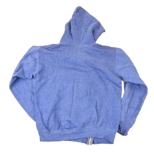 Vintage 1980s Blue Blank Hoodie Sweatshirt Mens S from propervintagecanada
