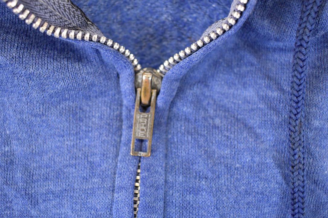 Vintage 1980s Blue Blank Hoodie Sweatshirt Mens S from propervintagecanada
