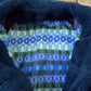 Vintage 1980s Blue Button Up Faux Fur Coat Women's L from propervintagecanada