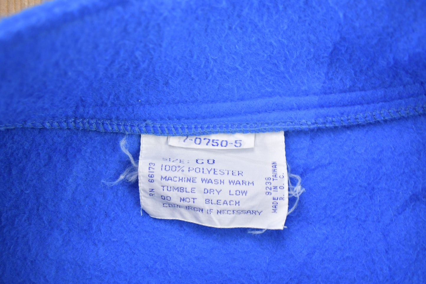 Vintage 1980s blue Quarter Zip Fleece Sweater Men's 3XL from propervintagecanada