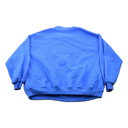Vintage 1980s blue Quarter Zip Fleece Sweater Men's 3XL from propervintagecanada